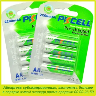 8pc pkcell aa bateria 2200mah aa bateria recarregável 1.2v ni-mh baterias e 2pc caixa de bateria para para brinquedos de controle remoto do mouse