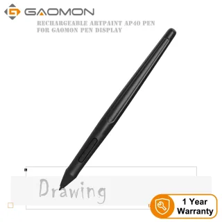 GAOMON ArtPaint AP40 Caneta recarregável sem fio Art Stylus para exibição de desenho digital PD1560