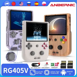 ANBERNIC-RG405V Console de videogame portátil, Retro Game Player portátil, 4 "IPS HD Touch Screen, Sistema Android 12, T618, WiFi 64-bit