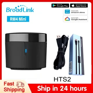 Controle Remoto IR Broadlink RM4 Mini HTS2 para Ar Condicionado, TV, Decodificador, Sensor de Temperatura e Umidade para Google Home Alexa