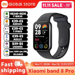 Xiaomi-Smart Band 8 Pro, Display AMOLED, GNSS integrado, Versão Global, Duração da bateria de até 14 dias, 1,74 polegadas, Estreia Mundial