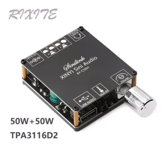 Amplificador Digital de Alta Potência, Dual Channel, Bluetooth 5.0, Placa Estéreo, Audio Home Theater, 50W, X2, TPA3116D2, HIFI, C50H