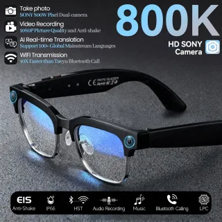 Novo negócio 4k hd mudança de cor ai óculos inteligentes 800w pixel câmera 1080p vídeo ai chat leitor música chamada ai esportes óculos masculino