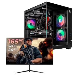 Pc Gamer Completo Black Myth High Ryzen 7 5700, 16GB 3200Mhz, (RTX 4060), SSD 480GB, 600W 80 Plus, Monitor 24 165Hz, Neologic - NLI87912