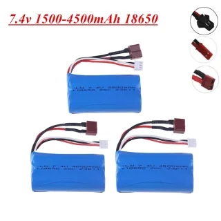 7.4v 1500/2200/3000/ 3500 mah jst/t/sm plug 18650 2s bateria de íon-lítio para wltoys 12423 10428 12429 12401 12402a rc peças de reposição de carro