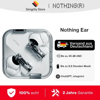 Auricular Bluetooth sem fios Nothing Ear 45dB Cancelamento ativo de ruído ANC 11mm Driver Áudio de alta resolução de 24 bits com LDAC e LHDC