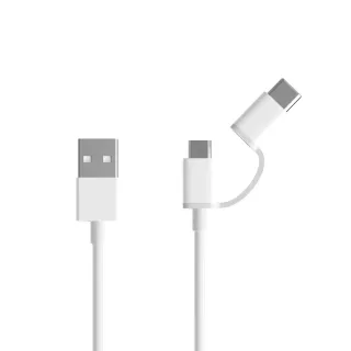 Cabo USB 2 em 1 Saída MicroUSB + USB-C 30cm