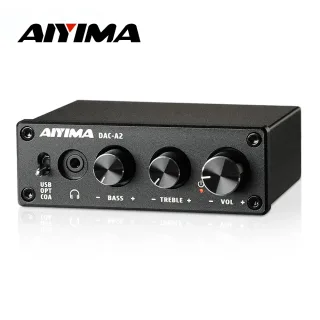 Decodificador de Áudio HiFi AIYIMA DAC-A2, Amplificador de Fones de Ouvido USB, Saída Coaxial Óptica, DAC Estéreo para Jogos, para Amplificadores e Caixas de Som Ativas