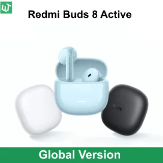 Novos Redmi Buds 8 Ativos Versão Global com Cancelamento de Ruído AI de Microfone Duplo para Chamadas, 37 Horas de Bateria e Cancelamento de Ruído de Vento de 6m/s