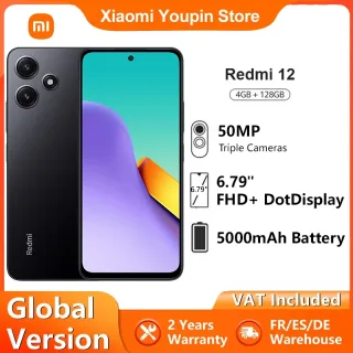 Xiaomi-Smartphone Redmi 12, Versão Global, 4G, 4GB, 128GB, 6.79 "FHD + Display, MTK Helio G88, Bateria 5000mAh, Câmera Tripla 50MP AI
