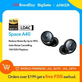 Anker-espaço A40 auscultadores sem fios, adaptativo, cancelamento de ruído ativo, auscultadores Bluetooth, Soundcore