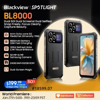 Blackview-BL8000 5G Rugged Smartphone, Celular, 6.78 ", 2.4K FHD +, Display 120Hz, 24GB, 512GB, 50MP, 8800mAh, 33W, Estreia Mundial