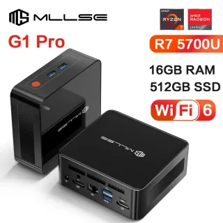 Mllse g1 pro mini pc amd ryzen7 5700u ddr4 16gb ram 512gb ssd wifi6 bt5.2 windows 11 pro mini desktop computador jogos trabalho