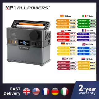 Estação de energia portátil ALLPOWERS 300W (pico 500W), fonte de alimentação de bateria de backup de 288Wh com ondas senoidas puras 110V / 220V AC