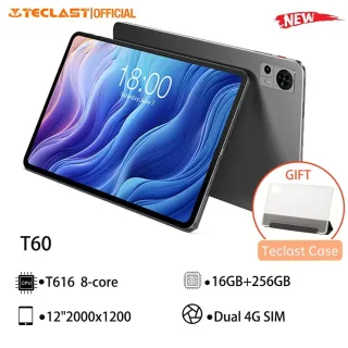 Teclast-T60 2K Tablet Android 13, 2000x1200, 20GB RAM, 256GB ROM, UNISOC T616, Octa Core, Rede 4G, Tipo-C, Carregamento Rápido 18W, 13 ", 2024