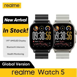 Realme Watch 5 Smart Watch 1.97 "2D Display AMOLED plano Bússola e GPS independente com 5 GNSS 14 dias de vida útil da bateria Cartão NFC IP68