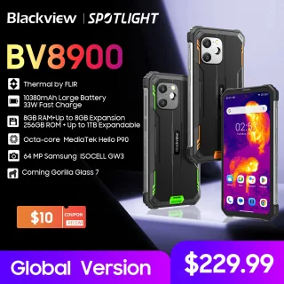 Blackview-BV8900 Máquina Robusta Android 13, Helio P90 Octa Core, Térmica por FLIR, 16GB, 256GB, 6.5 ", 1080x2400, Estreia Mundial®