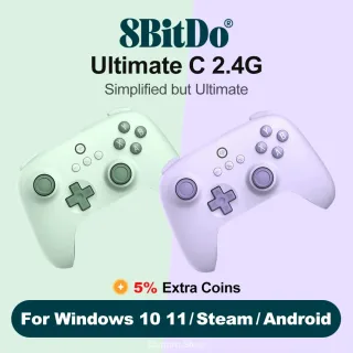 8Bitdo ultimate C 2.4G PC Gamepad controle PC wirelees de jogos sem fio para Steam PC, janelas 10 11, Android e Raspberry Pi
