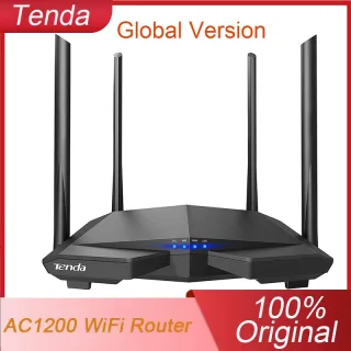 Tenda-AC6 Roteador WiFi, Roteador Internet Sem Fio de Alta Velocidade, MU-Mimo Beamforming, Cobertura de Longo Alcance, Original, Novo, Versão Global, AC1200, 5Ghz