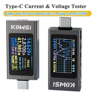 KWS-X1 tipo-c monitor de corrente e tensão dc 4-30v 0-12a medidor de energia testador pd capacidade da bateria display lcd digital medidor