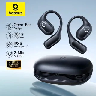 Baseus Eli 2i Fit Fones de ouvido abertos True Wireless Bluetooth 6.0 Ganchos de ouvido Fones de ouvido IPX5 Fones de ouvido esportivos à prova d'água Bass Boost