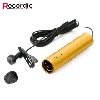 Cardióide Omnidirecional XLR Gravata Microfone Condensador, Tampa do Mic Lavalier, Clipe de Lapela, 48V Phantom, GAM-LV6, 3.5mm