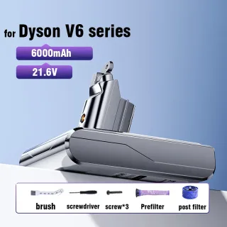 Bateria de substituição do aspirador portátil, 21.6V, 6000mAh, apto para Dyson V6 DC62 DC59 DC61 DC58 DC72 DC74