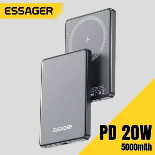 Essager fino sem fio power bank magnético 20w 5000mah portátil de carregamento rápido bateria externa para magsafe para iphone 16 15 14 13