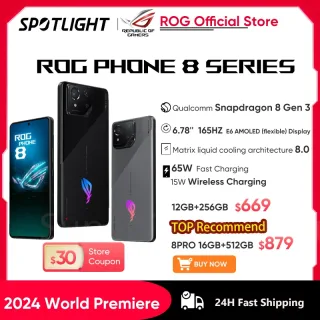 ASUS-ROG Phone 8 Smartphone, Estreia Mundial, Snapdragon 8, Gen 3, 5G, 6,78 ", Tela 165HZ E-Sports, Carregamento 65W, NFC, ROG 8 Pro, 2024