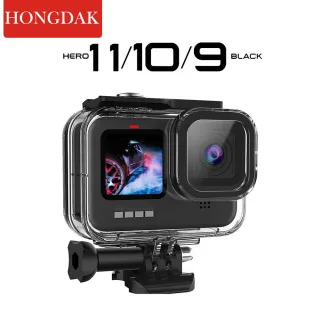 GoPro-Caixa preta impermeável para mergulho subaquático, habitação mergulho, capa protetora, Hero 11, 10, 9, 60m, Go Pro 10
