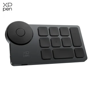 XPPen ACK05 Controle remoto de atalho sem fio portátil com 10 teclas personalizadas 1 discagem física Bateria de 1000mAh Suporte para conexão Bluetooth