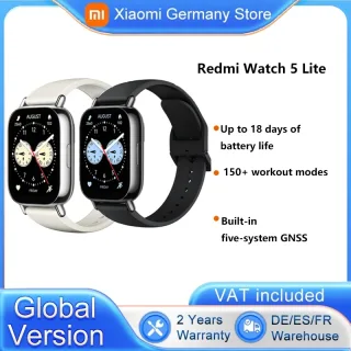 Xiaomi redmi watch 5 lite versão global 1.96 ''tela amoled bluetooth gnss 150 + modos esportivos oxigênio no sangue 18 dias bateria