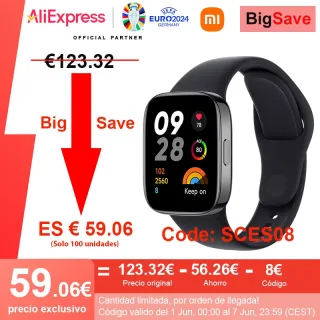 Xiaomi-Redmi Watch 3 Relógio Inteligente para Homens e Mulheres, 1.75 "AMOLED, 390 × 450 Pixel, Oxigênio no Sangue, Freqüência Cardíaca, Chamada Telefônica Bluetooth