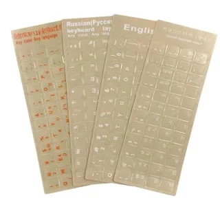 Teclado transparente adesivos, alfabeto coreano hebraico, acessórios de computador, proteção contra poeira do PC, russo e inglês, PC
