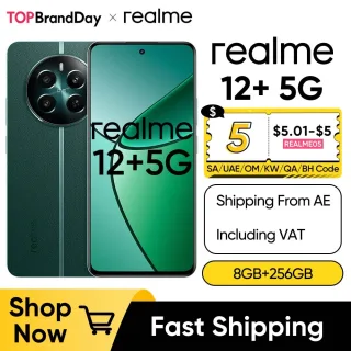 Realme 12+ 5G Smartphone 50MP Sony LYT-600 OIS Câmera de retrato MediaTek Dimensity 7050 5G 6,67 "120Hz Display