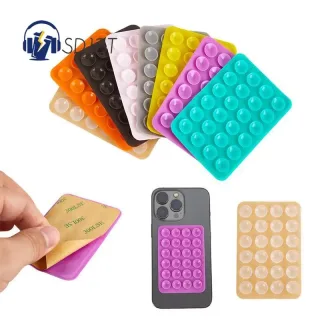 Double Side Silicone Suction Pad para celular, Ventosa de fixação fixa, Borracha adesiva com suporte, 1Pc