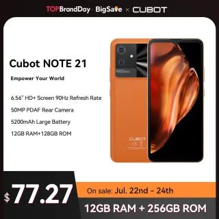 Cubot Note 21, 2023 Novo smartphone Android 13, 12 GB de RAM (6 GB + 6 GB estendidos), 128 GB de ROM, tela de 6,56 polegadas de 90 Hz, câmera de 50 MP, 5200 mAh, Face ID, 4G celular,celulares em promoção e frete grátis