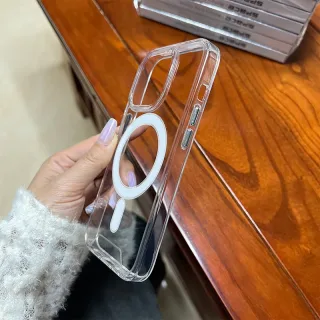 Aplicável à Apple 15 caixa do telefone móvel iPhone16 geração espaço magnético caso Magsafe acrílico 7/8 capa protetora