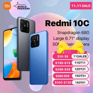 Estreia mundial Xiaomi Redmi 10C smartphone snapdragon 680 64gb/128gb 6.71 "tela hd móvel 50mp cam redmi 10 c versão global