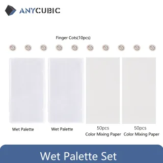 ANYCUBIC-Conjunto de Paletas Molhadas, Impressão 3D, Pintura, 2 Placas, 100 Folhas de Papel de Mistura Colorido, 10 Berços