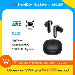 Anker-P40i Ruído Cancelando Fones De Ouvido Sem Fio, Auscultadores Bluetooth ANC, 60H Playtime, Soundcore