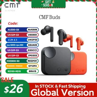 Global Verison CMF by Nothing Buds com cancelamento de ruído ativo ANC de 42 dB com modo de transparência IP54 Bluetooth 5.3