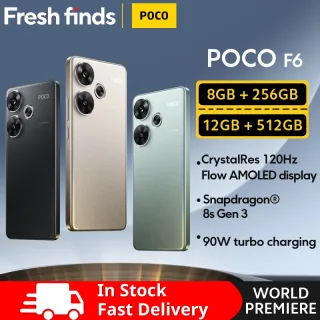 Estreia Mundial POCO F6 Smartphone Versão Global Snapdragon ® 8s Gen 3 NFC 120Hz Fluxo AMOLED 90W Turbo Carregamento Bateria 5000mAh