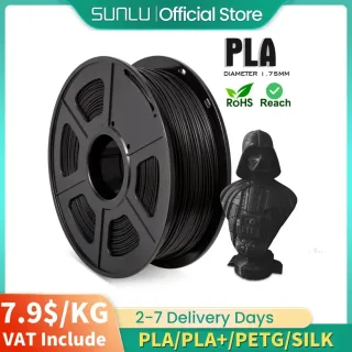 Sunlu impressora 3d 1kg petg/pla/pla +/seda 1.75mm tolerância +/-0.02mm filamento sem bolha do armazém ru/ue e embalagem a vácuo