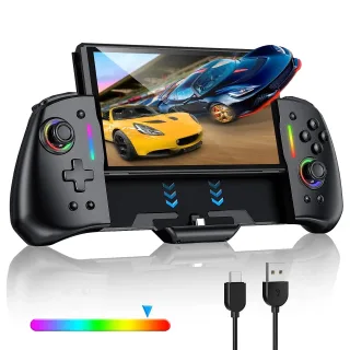 Controlador Deadzone aprimorado para Switch, OLED, luz LED ajustável, design ergonômico, giroscópio de 6 eixos