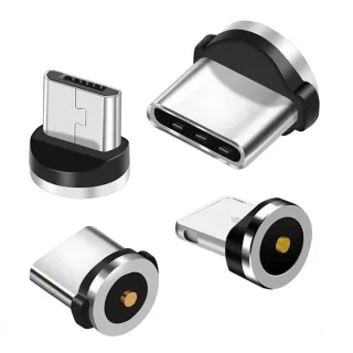 Adaptador de Cabo Magnético para o Telefone Móvel, Micro USB, Tipo C, Plugues de Poeira, Pontas Magnéticas para iPhone, Conector Carregador Ímã, Roukyrss