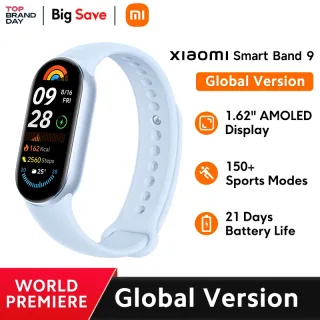 [Estreia mundial] Versão global Xiaomi Smart Band 9 Vida de 21 dias Tela AMOLED de 1,62" Monitoramento do sono Mais de 150 modos esportivos