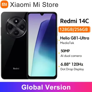 Versão global xiaomi redmi 14c smartphone mediatek helio G81-Ultra 50mp ai câmera dupla 6.88 "120hz display hyperos 5160mah