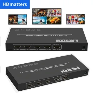 Entrada HDMI Multi-viewer 4x1 4, Divisor de tela 4K, Caixa de visualização HDMI sem emenda