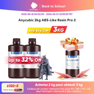ANYCUBIC-Polyresin fotossensível, alta precisão, resina com encolhimento mínimo para impressora LCD 3D, ABS Pro 2, 405nm